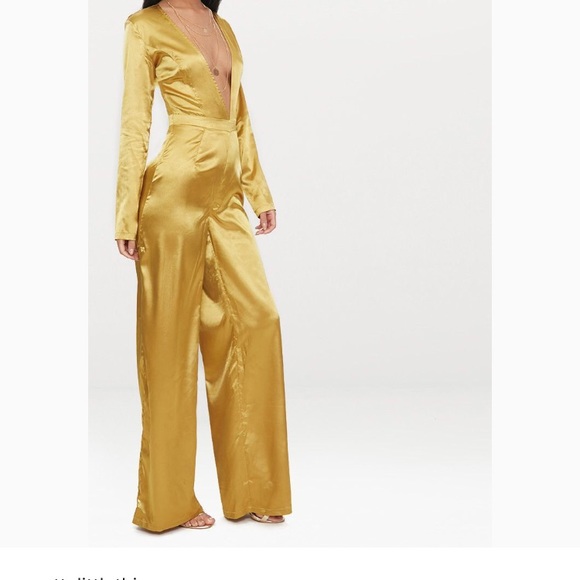 mustard long sleeve jumpsuit